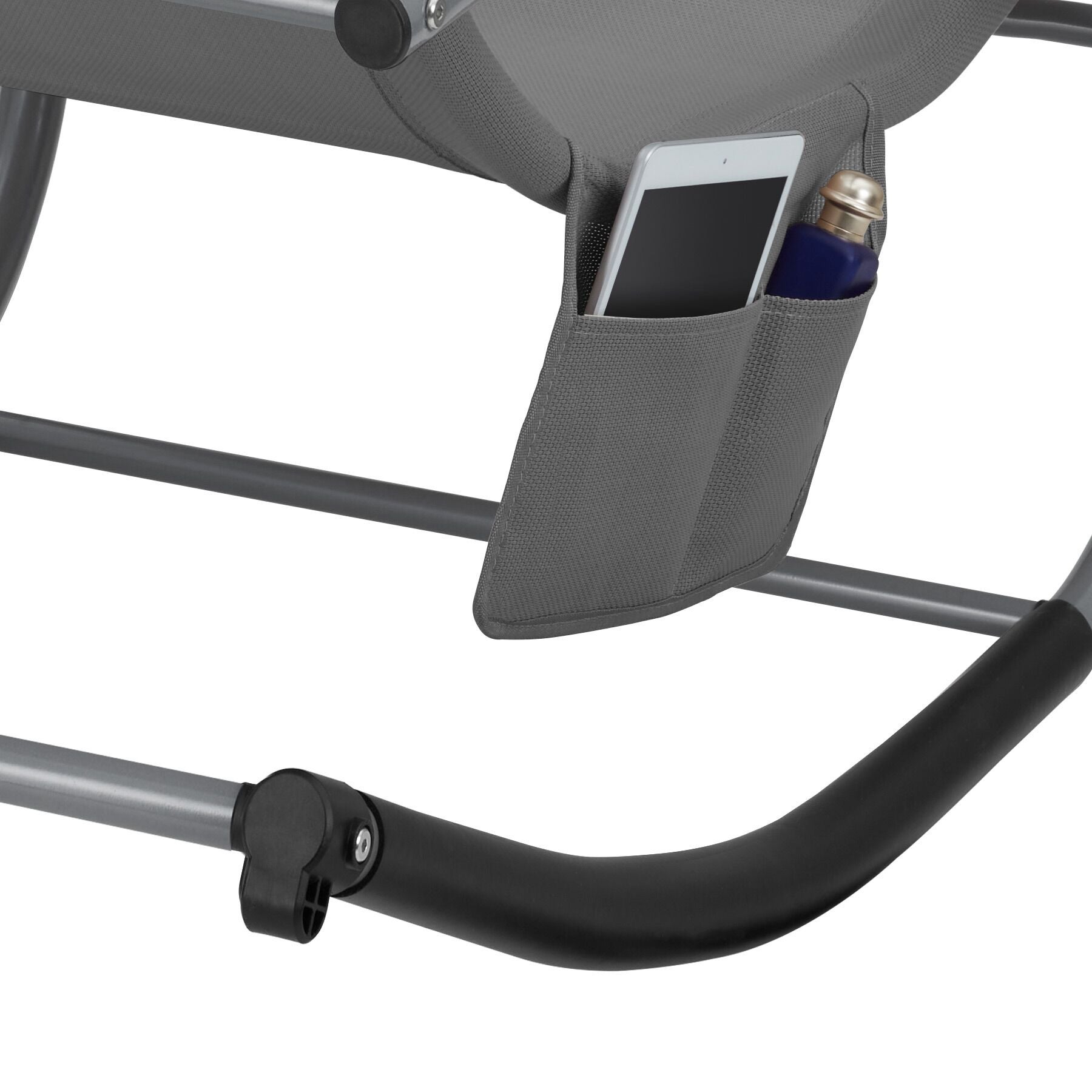 Lettino prendisole ergonomico con funzione dondolo grigio spiaggia TECTAKE - 9