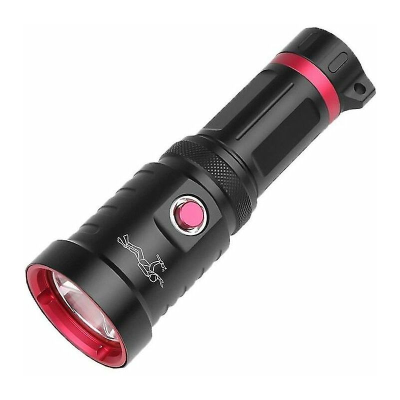 Lanternă LED ultra-puternică, IPX8 impermeabilă, 3 moduri de iluminare, rezistentă la șocuri, antiderapantă, pentru scufundări, camping, drumeții