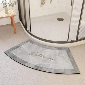 Tapis De Douche Angle Antidérapant 40x100cm Microfibre Épaisse - Tapis Bain Incurvé Pour Douche D'Angle Lavable En Machine
