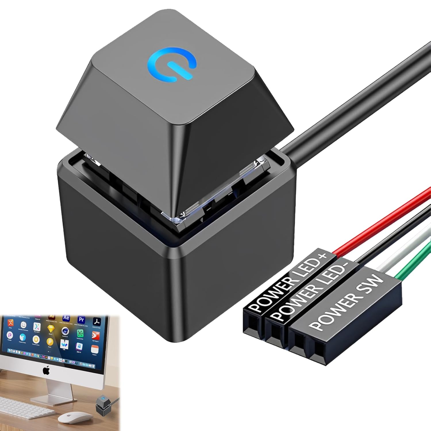Pulsante Di Accensione Esterno Per PC, Tasto Meccanico Con Cavo 1,8m, Estensione Per Scheda Madre, Interruttore Di Ripristino Per Computer