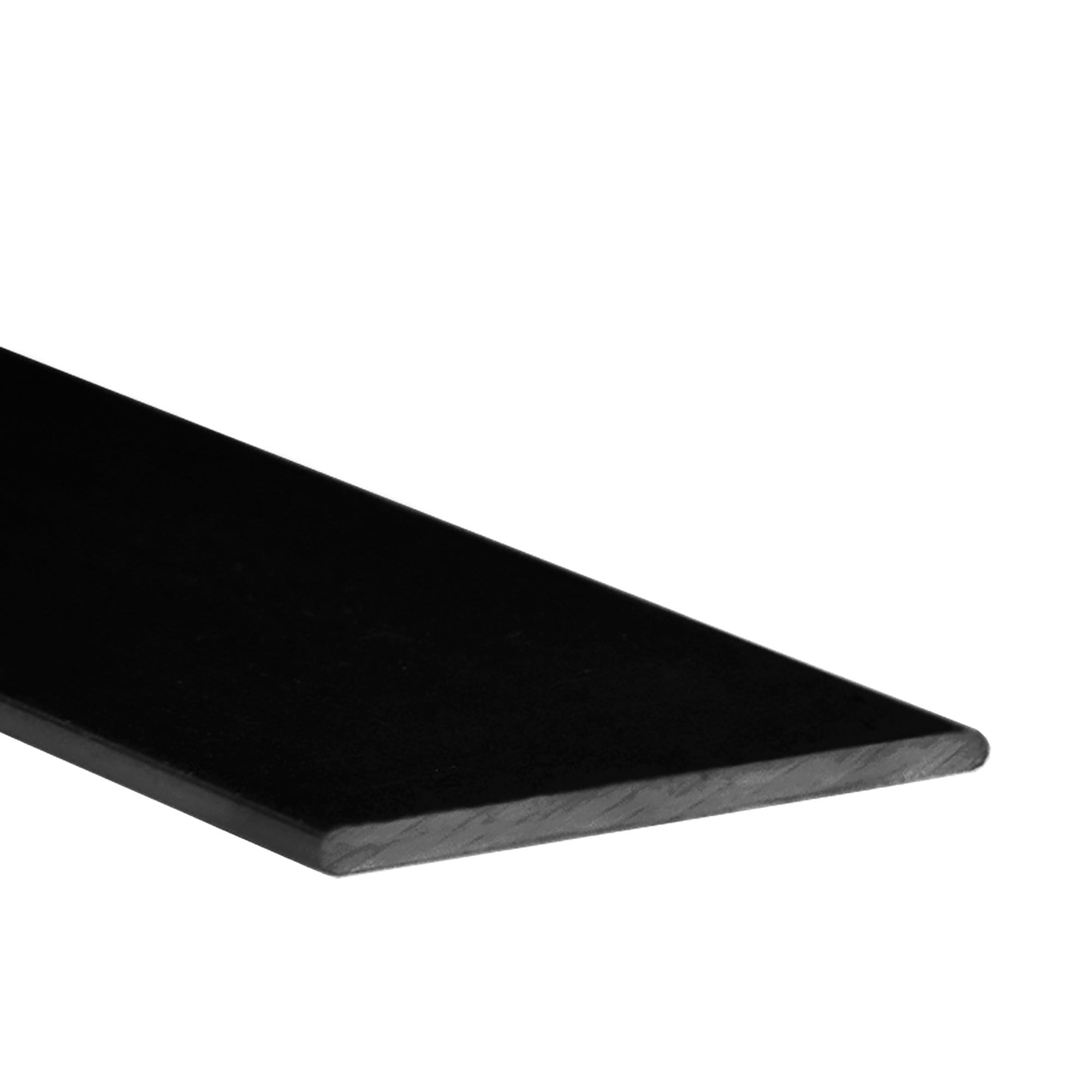 Perfil Plano De Aluminio 80x2 Mm - Color Negro Mate RAL 9005, Longitud 1000 Mm, Ideal Para Rodapiés
