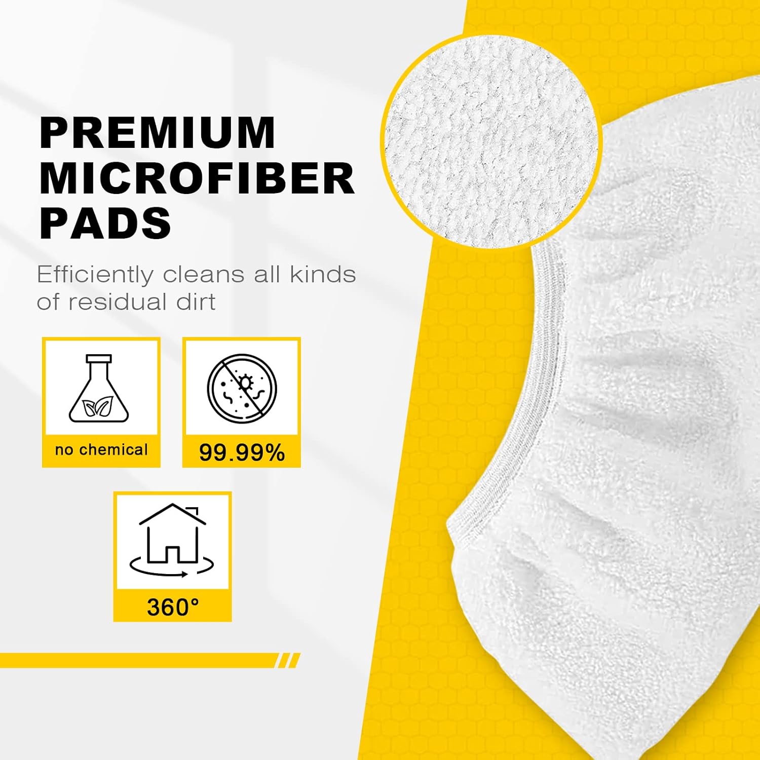 8 Bonnettes Microfibre pour Nettoyeur Vapeur Kärcher, Accessoires pour SC1 à SC5, Parfait pour le Nettoyage Domestique - 2