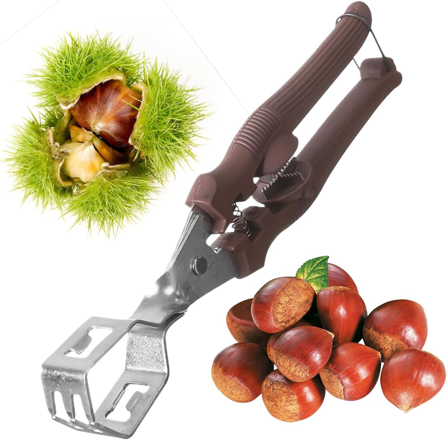 Wytrzymały dziadek do orzechów – ręczny obierak do kasztanów, podręczne narzędzie kuchenne do otwierania orzechów | Dziurak w twardej skorupie do orze