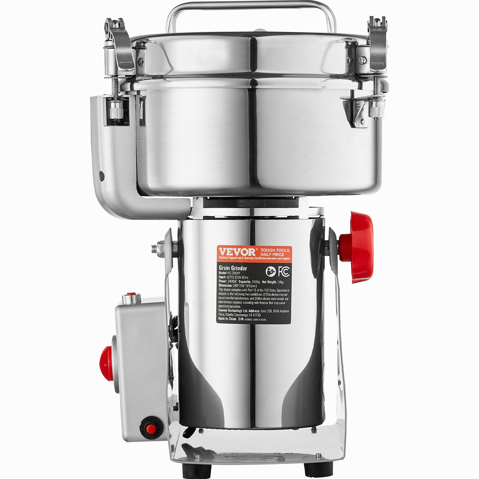 moulin à épices électrique,VEVOR broyeur à grains Commercial 3400W,en acier inoxydable,Type vibrant,moudre rapidement les grains,le café - 9