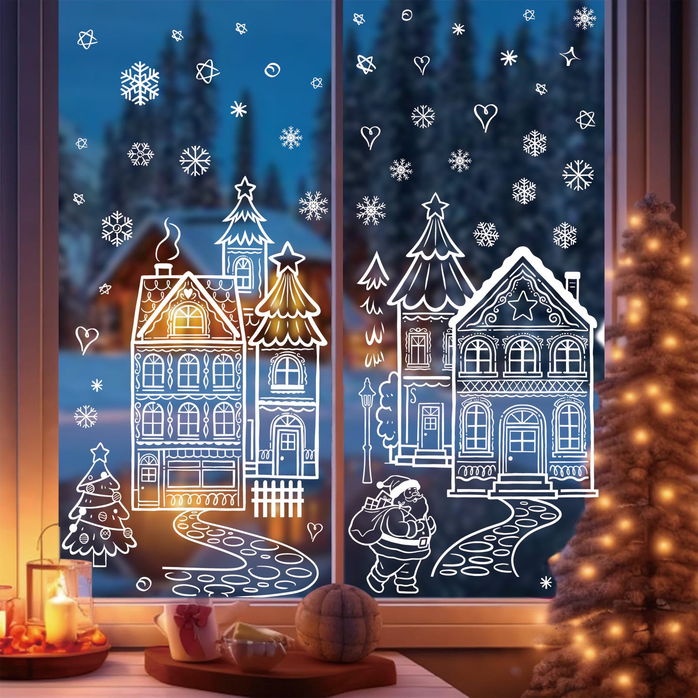 Adesivi per finestre con albero di Natale luminoso, adesivi natalizi decorativi per interni, adesivi per finestre rimovibili e riutilizzabili. | Leroy Merlin Adesivi per finestre con albero di Natale luminoso, adesivi natalizi decorativi per interni, adesivi per finestre rimovibili e riutilizzabili. | Leroy Merlin