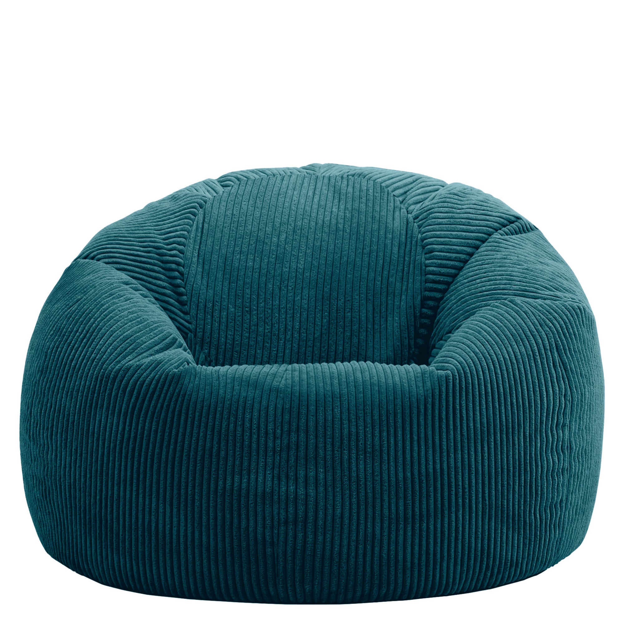 Pouf fauteuil Icon velours côtelé bleu canard, salon, chambre, 85x85cm, Made in Allemagne, Oeko-Tex® - 4