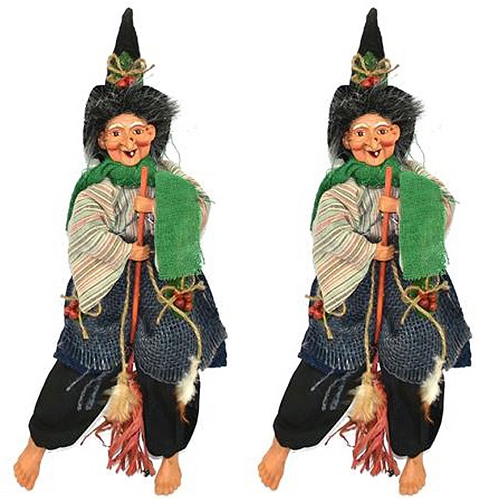 Befana Strega grande abito in stoffa e scopa da appoggiare (56.35.71) - Art From Italy