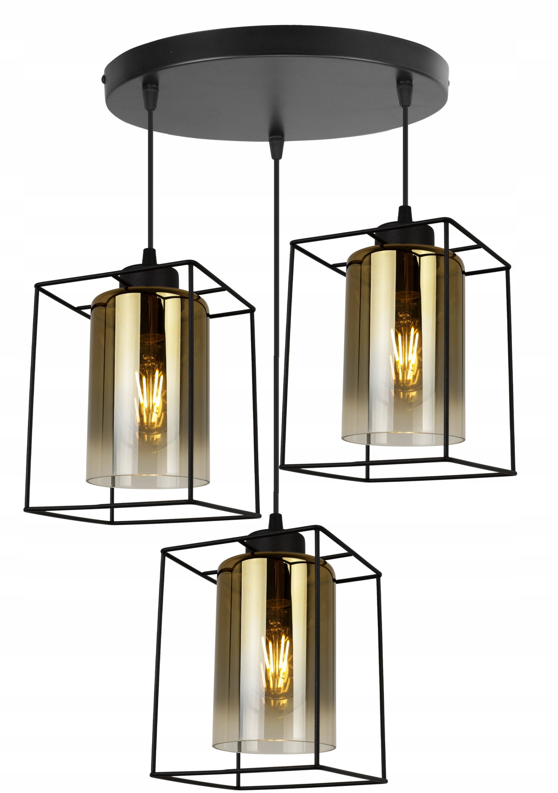 Lampa sufitowa wisząca modern 3xE27 klosz owalny złoty Light Home LH