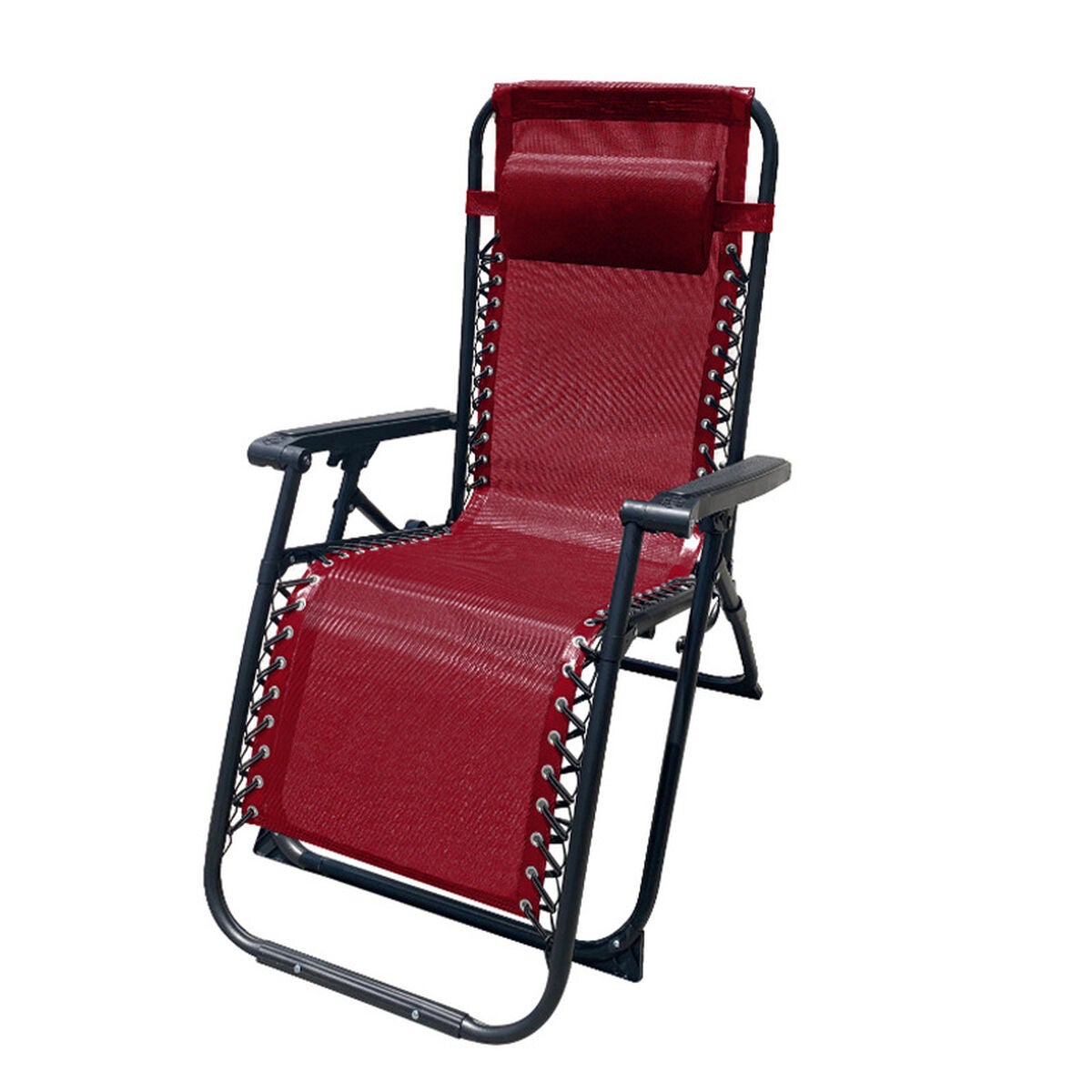 Marbueno Chaise Longue Pliante Acier Avec Coussin Jardin et Piscine 90X66X108 cm Gravité Zéro Beige 10005 - 9