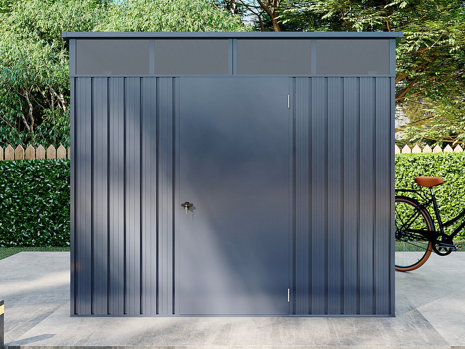 Schowek ogrodowy z metalu/ocynkowanej stali antracytowy 4,6 m² - CLAFTON