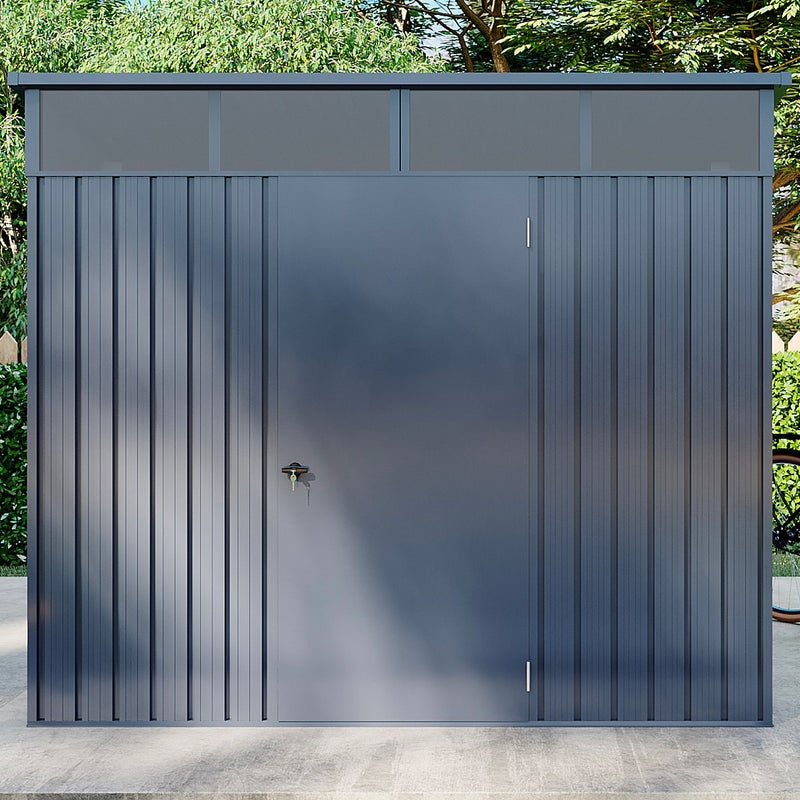 Schowek ogrodowy z metalu/ocynkowanej stali antracytowy 4,6 m² - CLAFTON