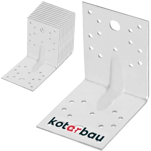 12x kątownik wzmocniony 100x100x80mm ciesielski łącznik montażowy do drewna - KOTARBAU