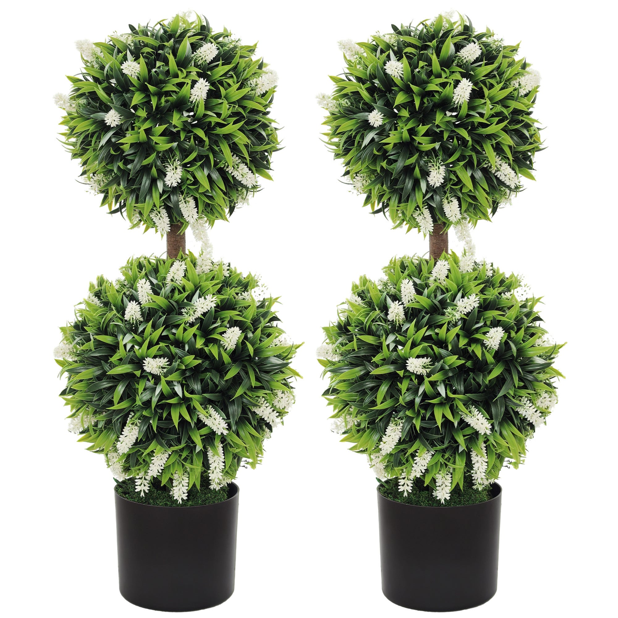 2er-Set Künstliche Pflanzen, UV-beständige Kunstpflanze im Blumentopf, 70 cm Zimmerpflanze für Wohnzimmer, Garten