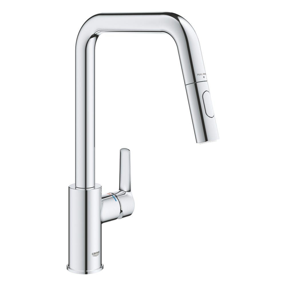 Grifo de cocina con chorro GROHE Start cano alto cromado 2 chorros Leroy Merlin