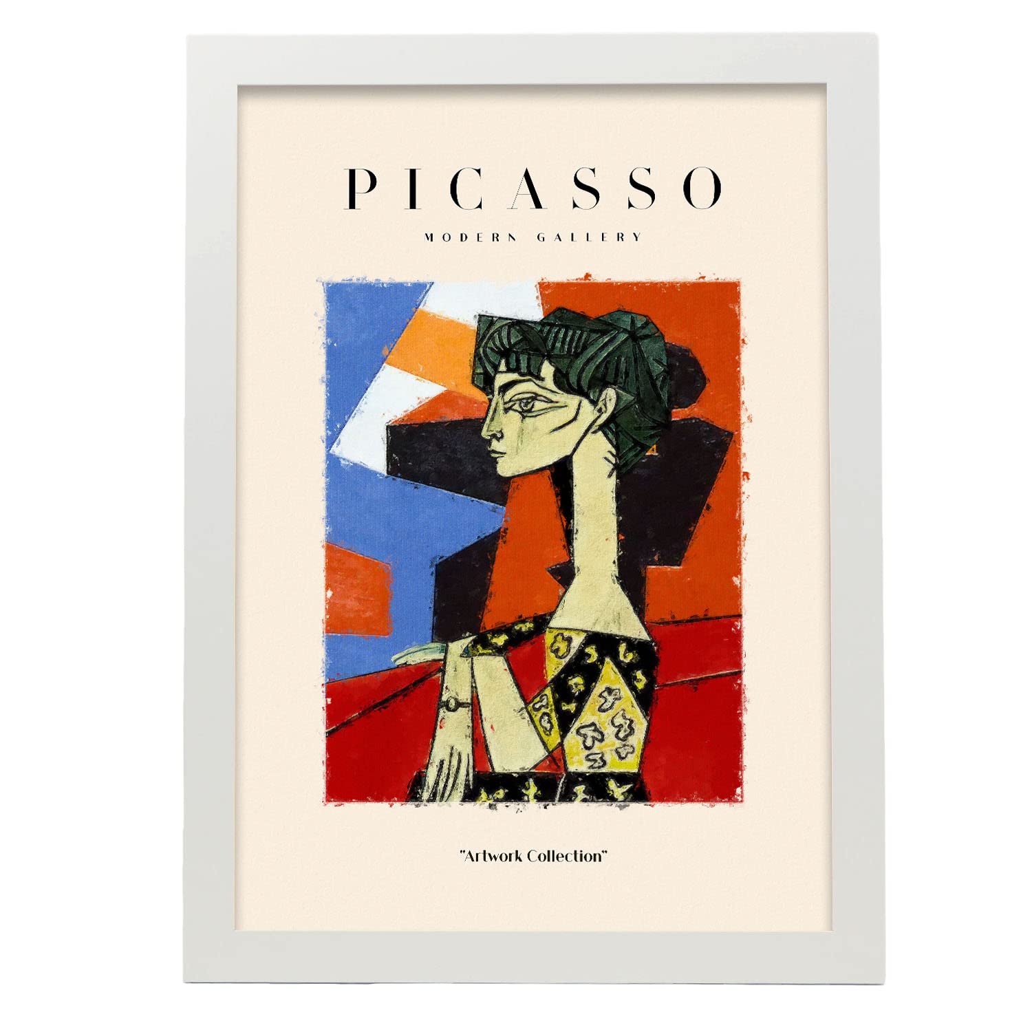 Nacnic póster de colección picasso 28 ilustraciones en estilo exhibición de arte surrealismo y cubismo para la tamaño a3 con marco blanco