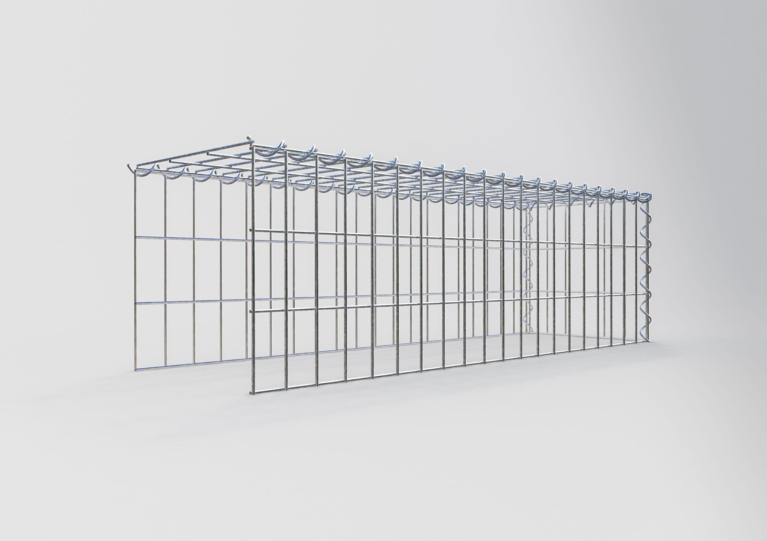 Gavión para ampliar y apilar, 100x30x30cm (LxHxP), malla 5 x 10cm, sin rejilla frontal ni inferior - 2