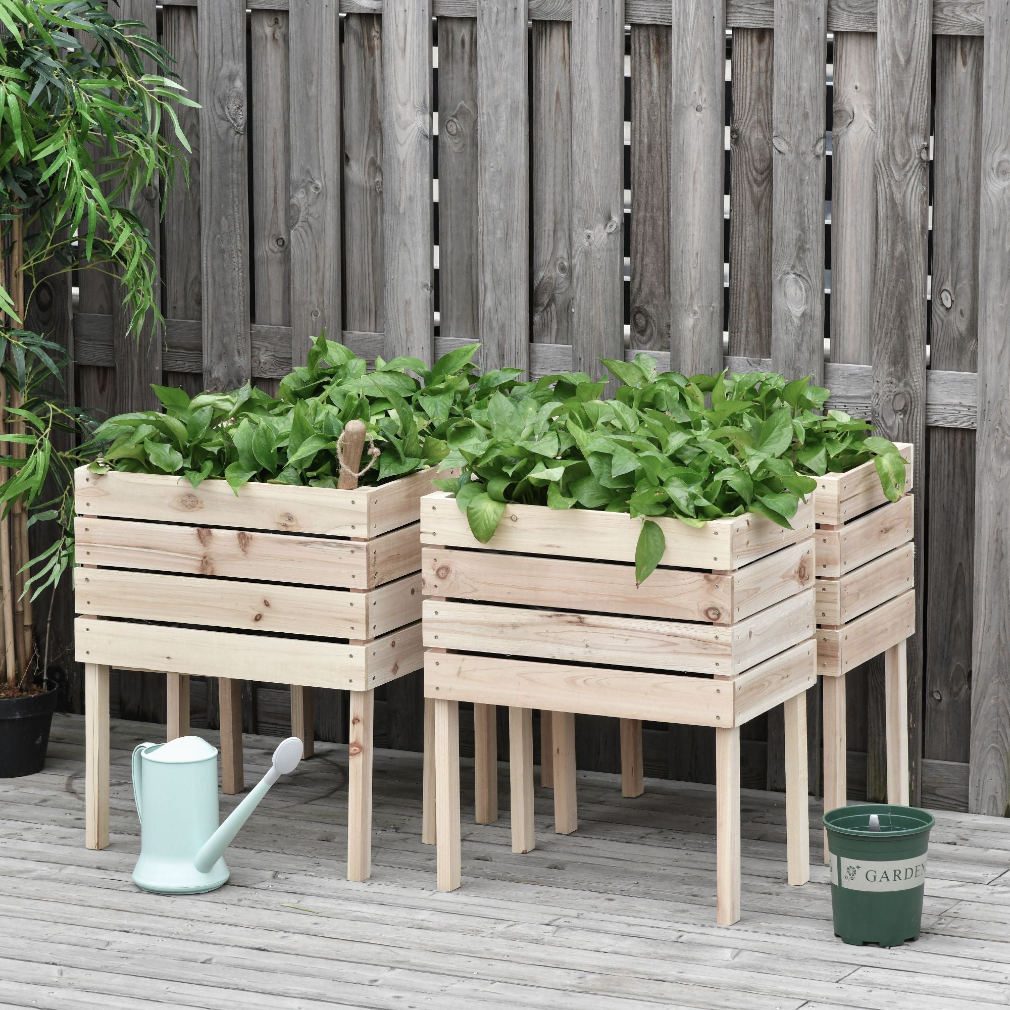 Letto Rialzato Da Giardino COSTWAY Con Tralicci – 80x40x126 Cm, Auto-irrigante, Drenaggio, Per Fiori, Ortaggi E Rampicanti, Balcone E Terrazzo