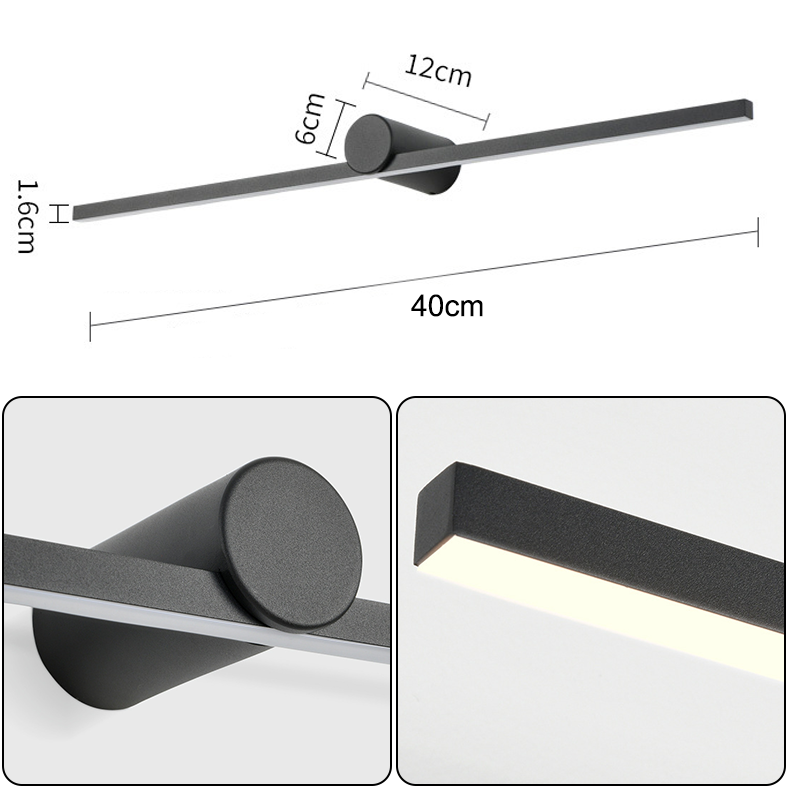 Applique murale LED pour salle de bain, applique murale pour tableau, applique murale LED, éclairage pour miroir, lumière chaude, 40 cm - 4