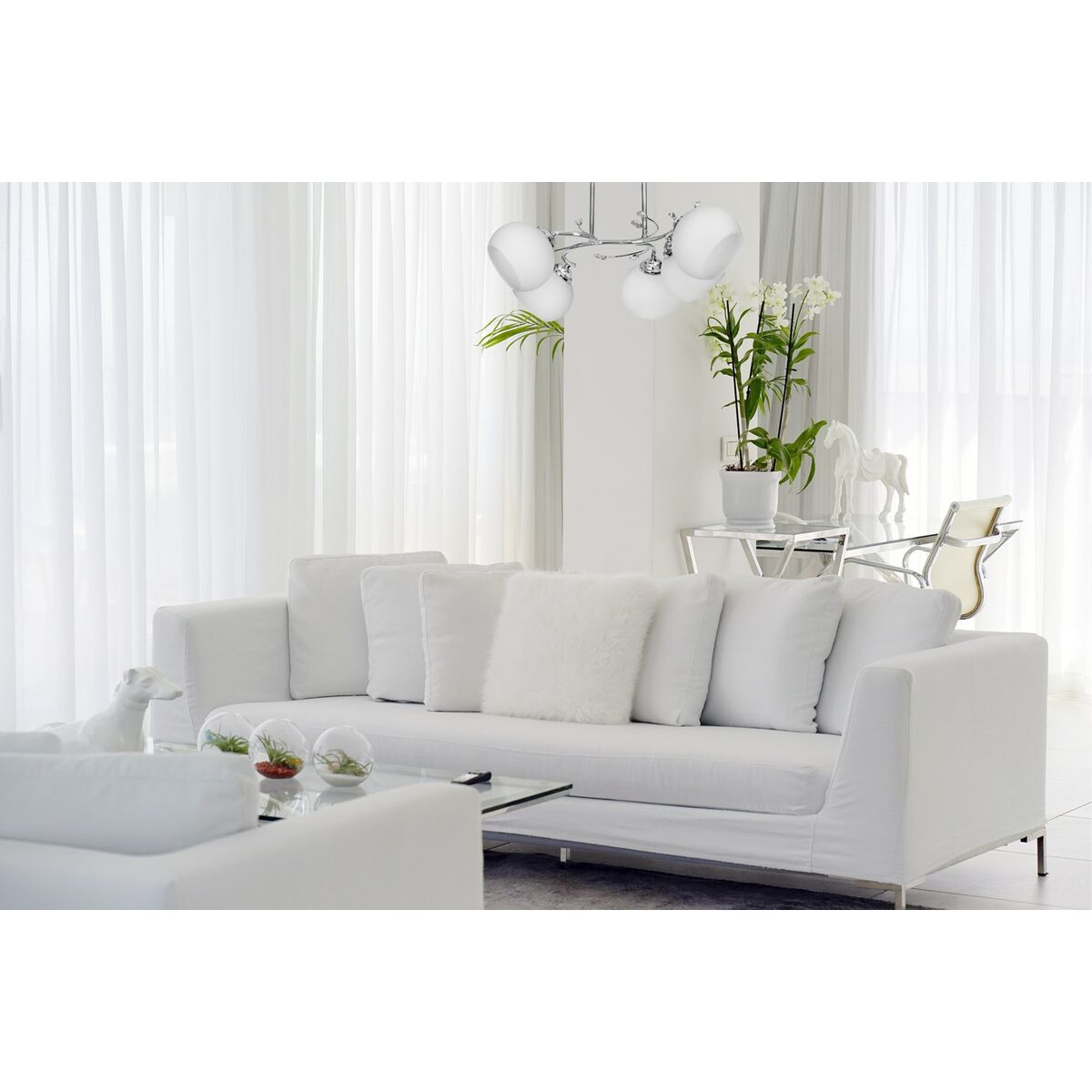 Lampadario Activejet AJE-IRMA 5P Bianco Nero Argentato Metallo 40 W 50,9 x 28 x 46 cm - 4