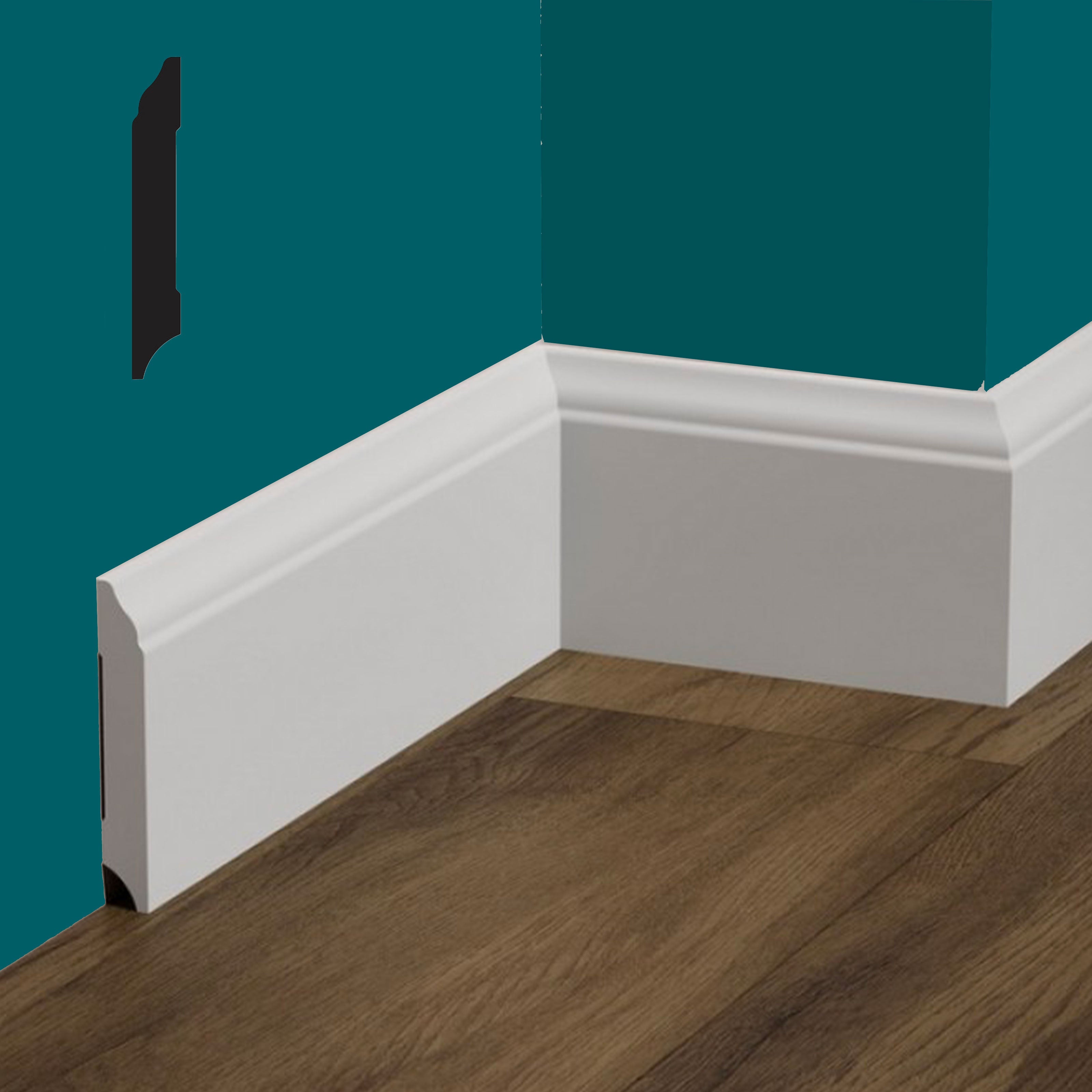 Plinthe BAROQUE en FeelingWood-HD POLYMERS 100x15mm - BLANC (prix au mètre linéaire) - 3