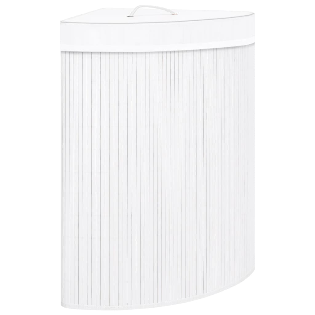 Panier à Linge D'Angle En Bambou 48L – Design Naturel Élégant Et Gain De Place Idéal Pour La Salle De Bain Ou Chambre