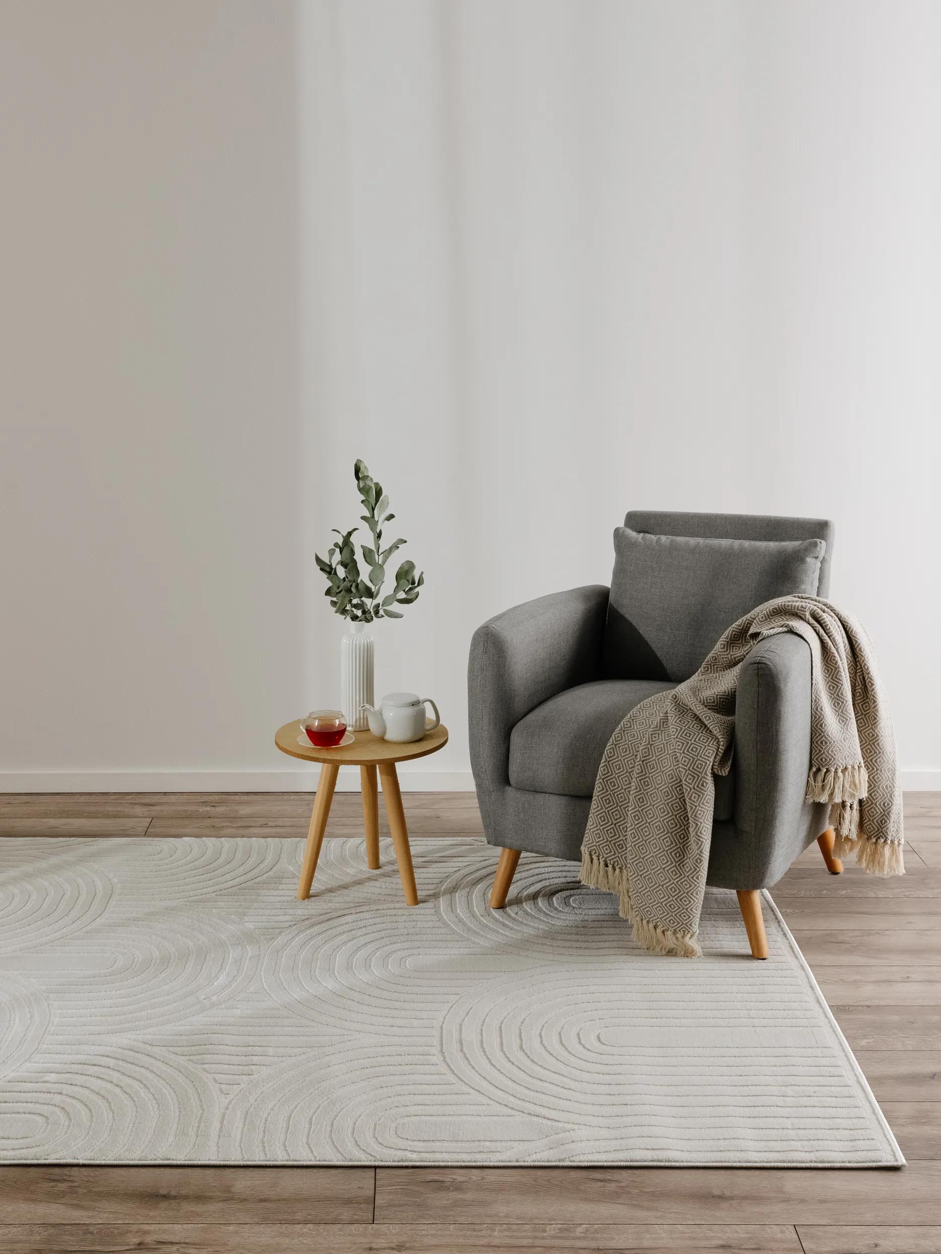 BENUTA - Tapis Claire crème 140x200 cm - 2