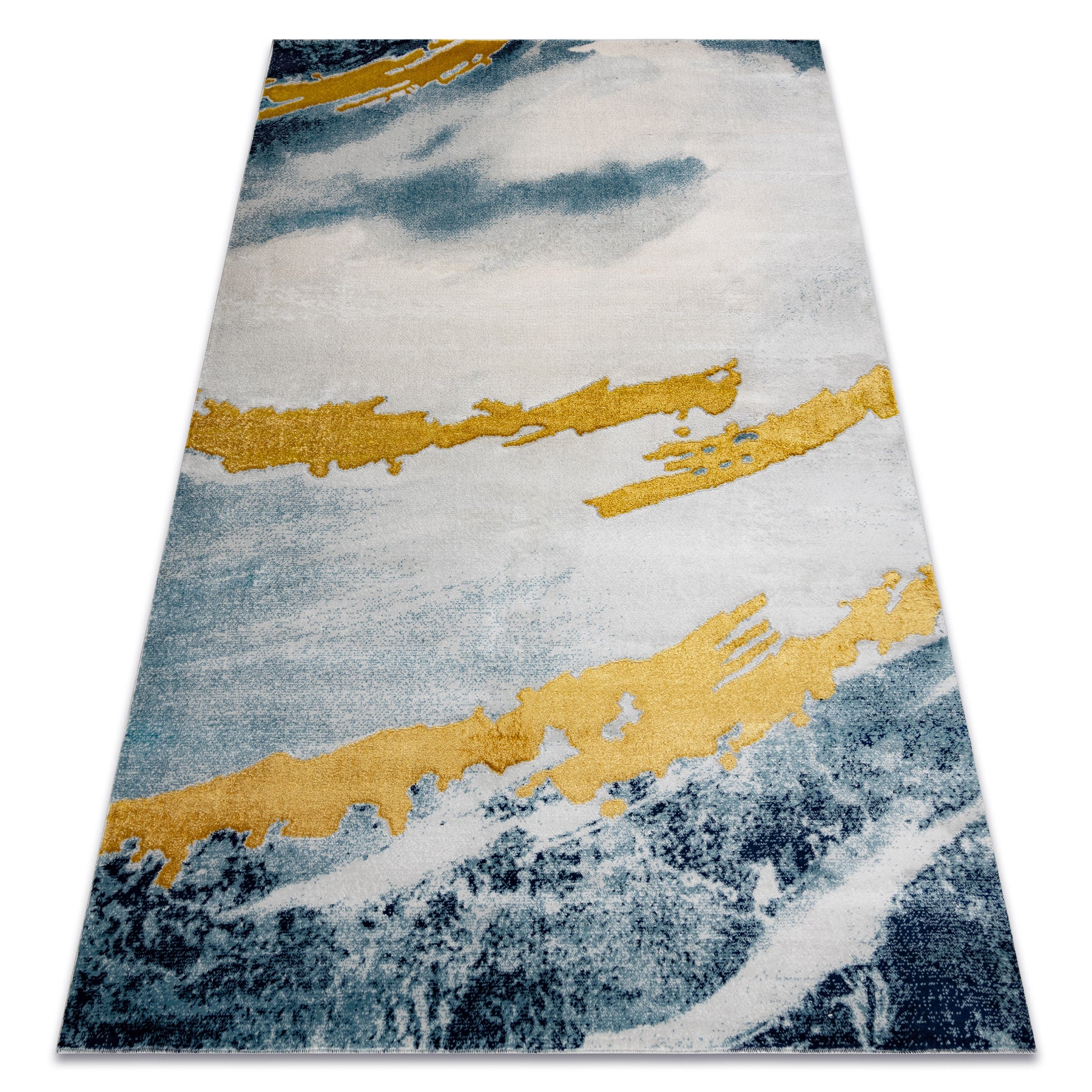 Dywan EMERALD ekskluzywny 1023 glamour, stylowy abstrakcja niebieski / złoty 240x330 cm
