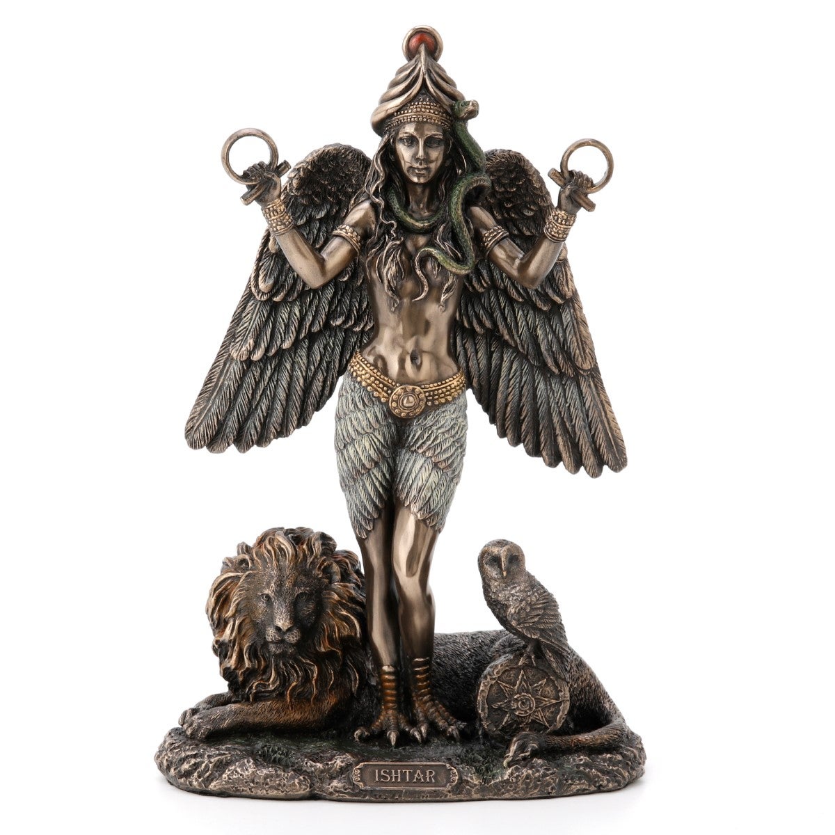 Signes grimalt by sigris - figura diosa ishtar dorado de resina | figura de persona figuras de resina para jardin figura resina decoración 22x9x14cm