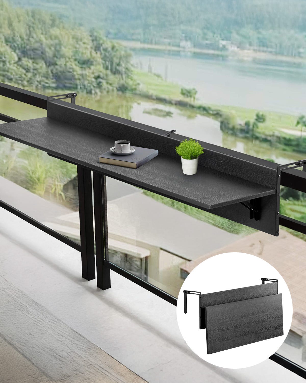 Table Suspendue Balcon,VEVOR 1220 x 450 x 240 mm,Table Pliante pour ...