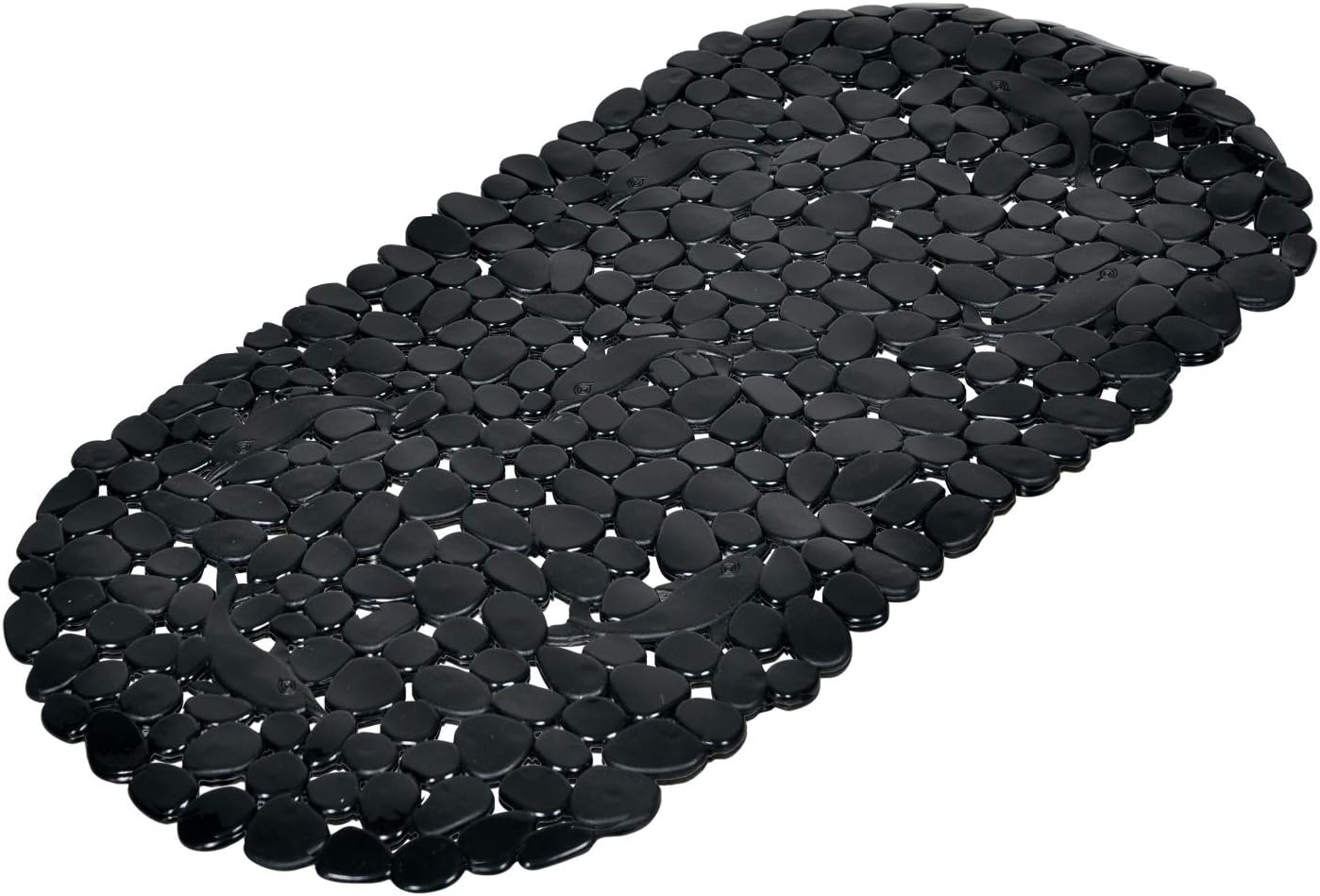 Mata łazienkowa antypoślizgowa z przyssawką, nowoczesny design, owalna, 65 x 35 cm (czarna)