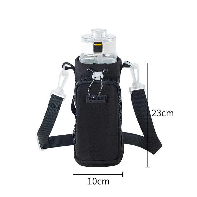 Linkidea Borsa Termica In Neoprene Per Borraccia A Forma Di Cola Da 17 Oz - Tracolla Regolabile Nera - 4