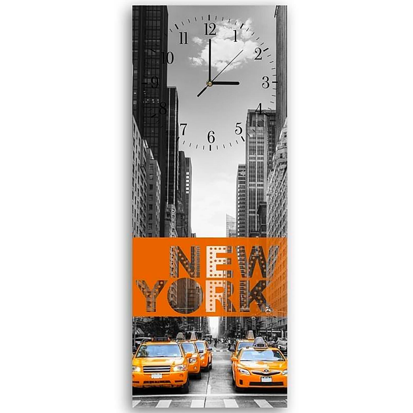 Horloge murale design citadin taxis de new york 25 x 65 cm leroy merlin