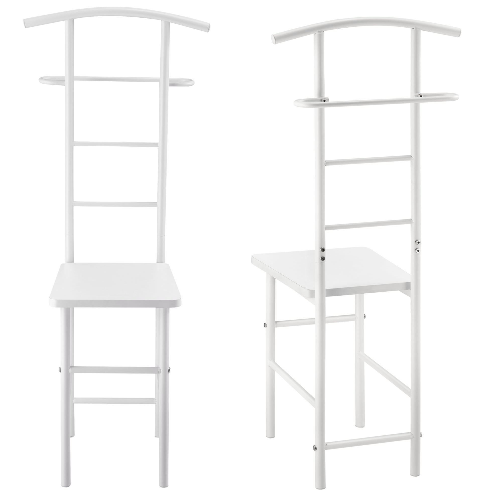 Valet de Chambre Anaheim Métal MDF Blanc [en.casa] - 3