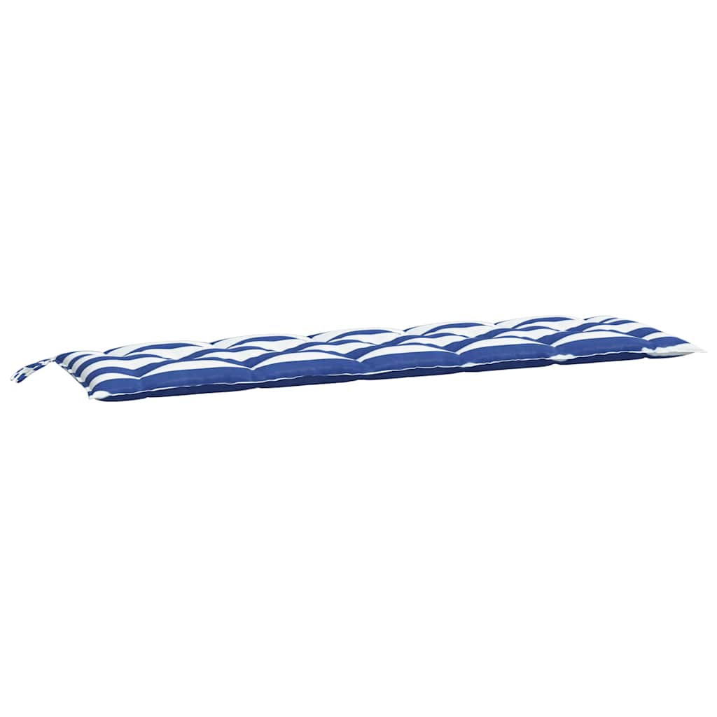 Lot De 2 Coussins De Banc De Jardin - Coussins De Siège Rayures Bleues/blanches - 5