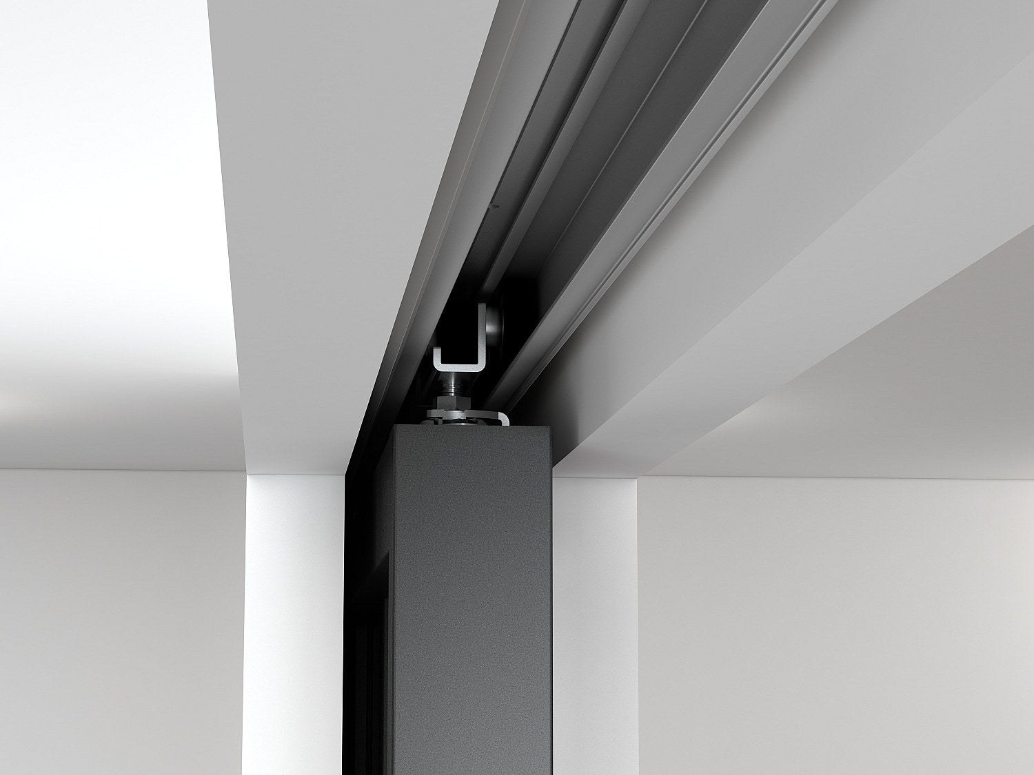 Porta scorrevole atelier con sistema a incasso H205 x L83 cm Nero e Vetro temperato smerigliato - ARTISTO II - 5