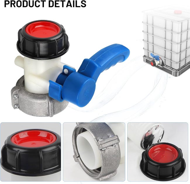 Adattatore per rubinetto serbatoio da 1000 litri DN50 (75 mm) Raccordo per serbatoio IBC Valvola di scarico Adattatore per serbatoio IBC Connettore p - 4