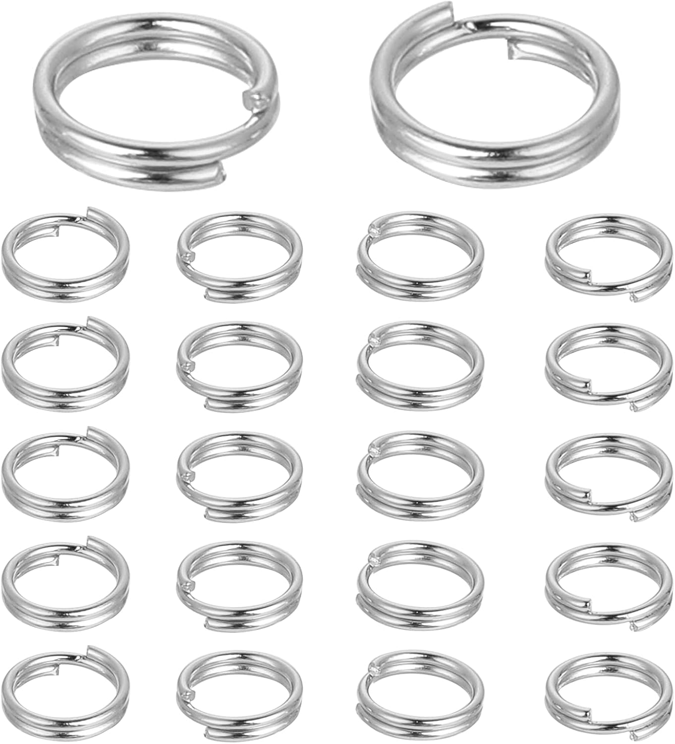 Lot De 25 Anneaux En Métal Argenté Pour Fabrication Porte-clés - Neuf - Accessoires Création Bijoux