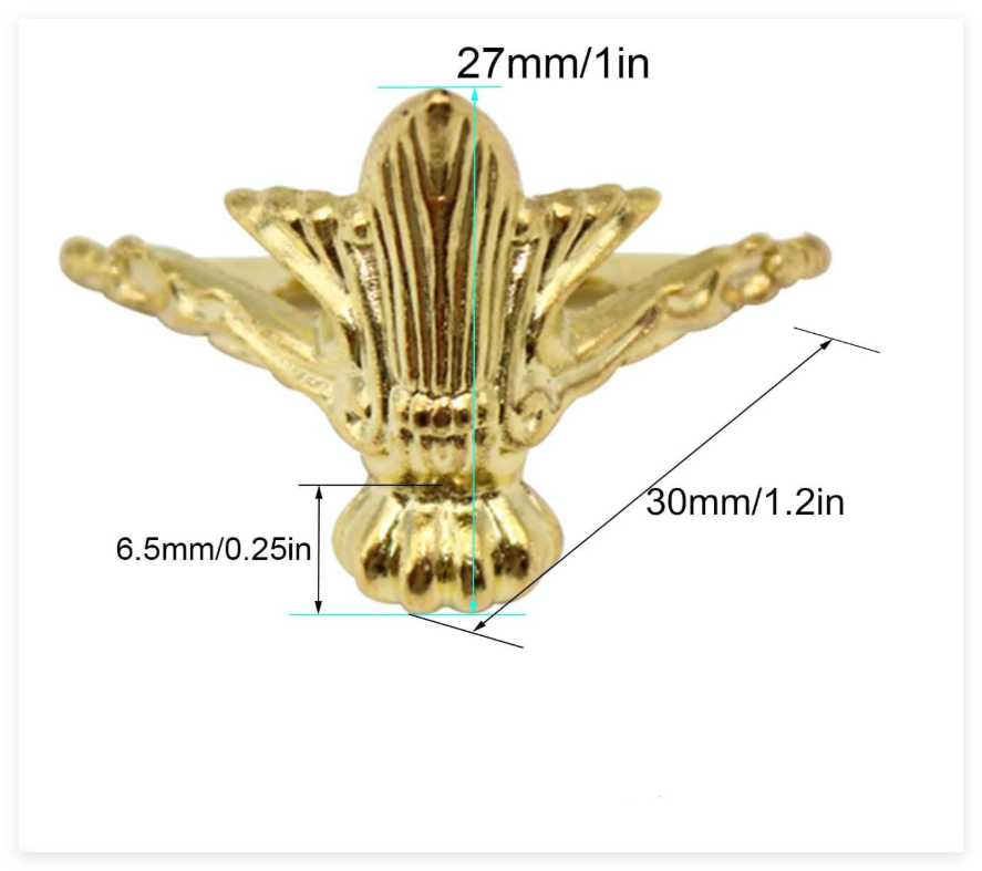 8 Pièces de Protecteur D'angle en Laiton, qui Peuvent être Utilisés pour La Décoration de Meubles, la Protection des Coins de Table, un Matériau - 3