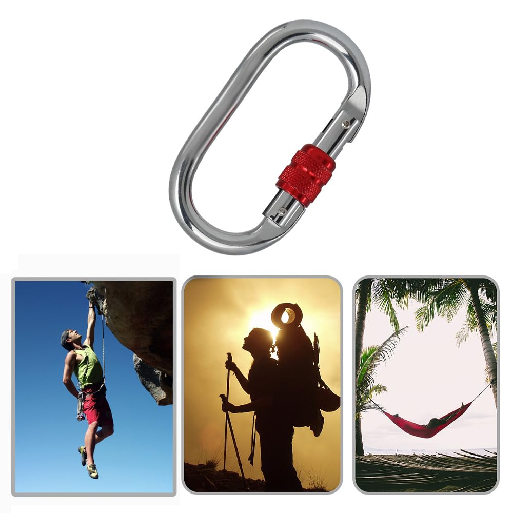 1 x Moschettone da arrampicata - Certificato UIAA 25 kN 5620 libbre, Moschettone in metallo resistente per attrezzatura, corde, amache | Leroy Merlin