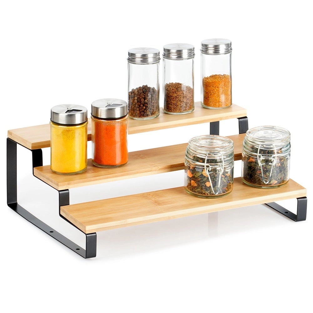 Estante de cocina de madera de 3 niveles 32 x 23,5 x 9,6 cm - 2