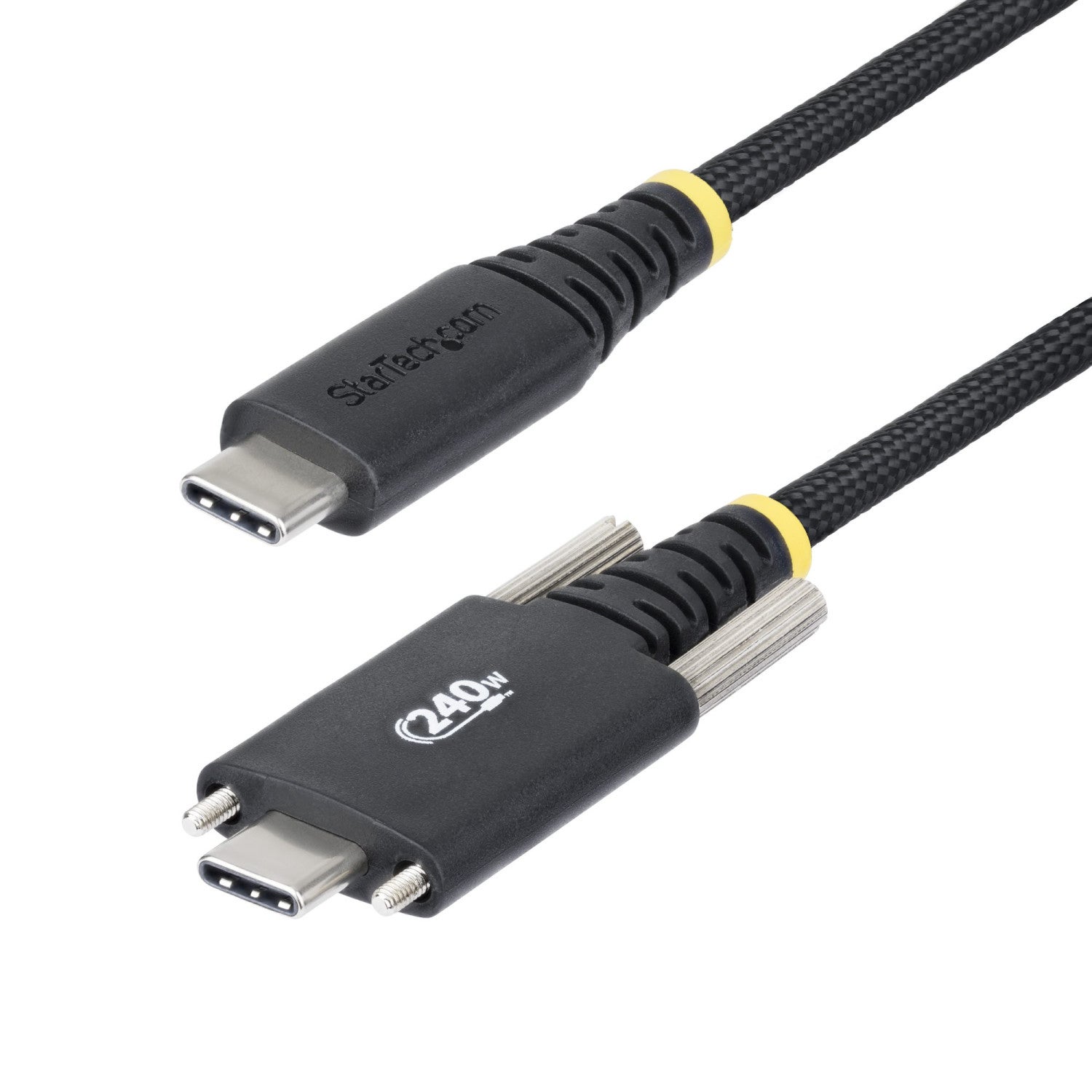 Cavo USB 2 In 1 USB-A / USB-C A USB-C - Ricarica Veloce 60W PD/QC - Nylon Intrecciato Nero - 4