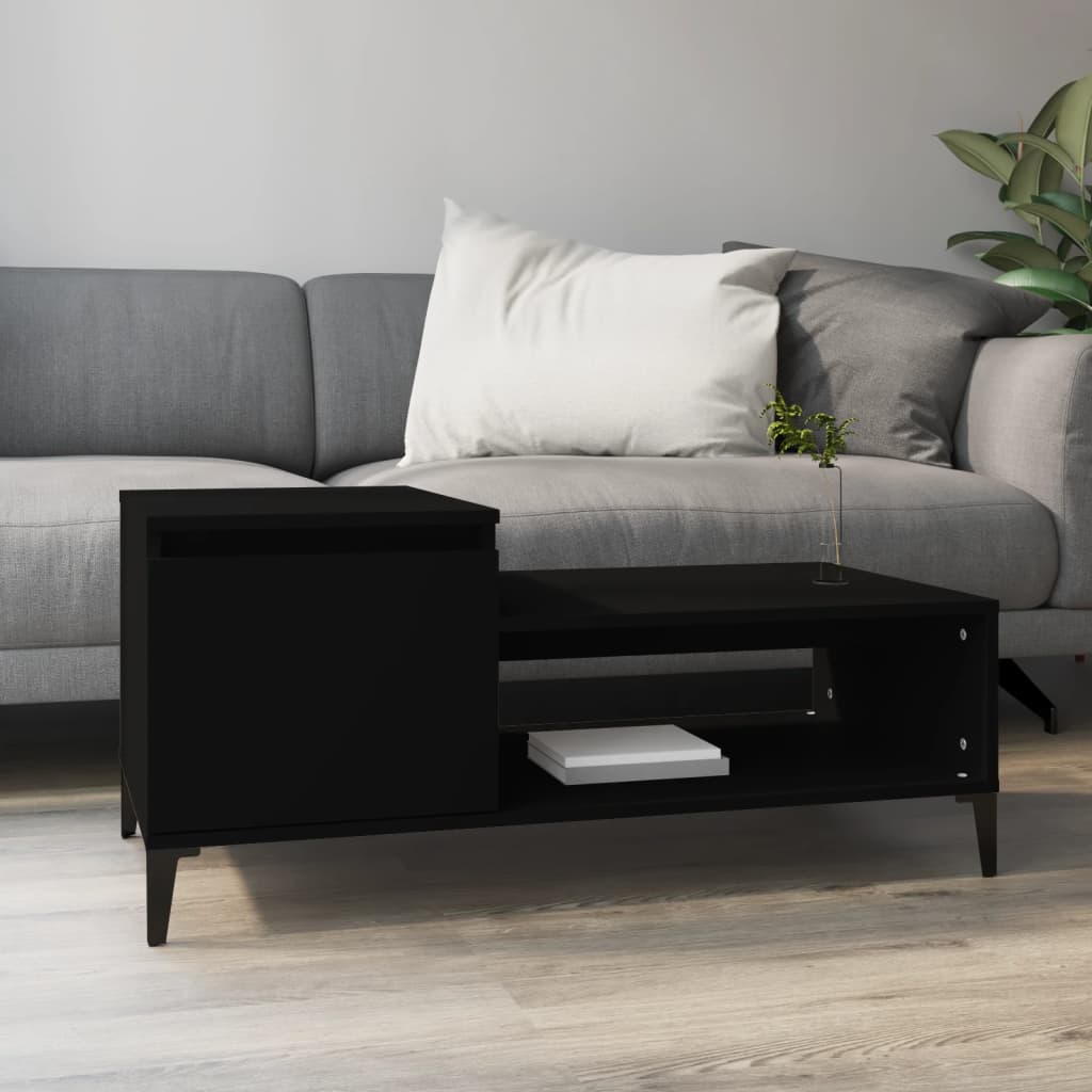 Stolik kawowy, czarny 100x50x45 cm, materiał drewnopochodny vidaXL