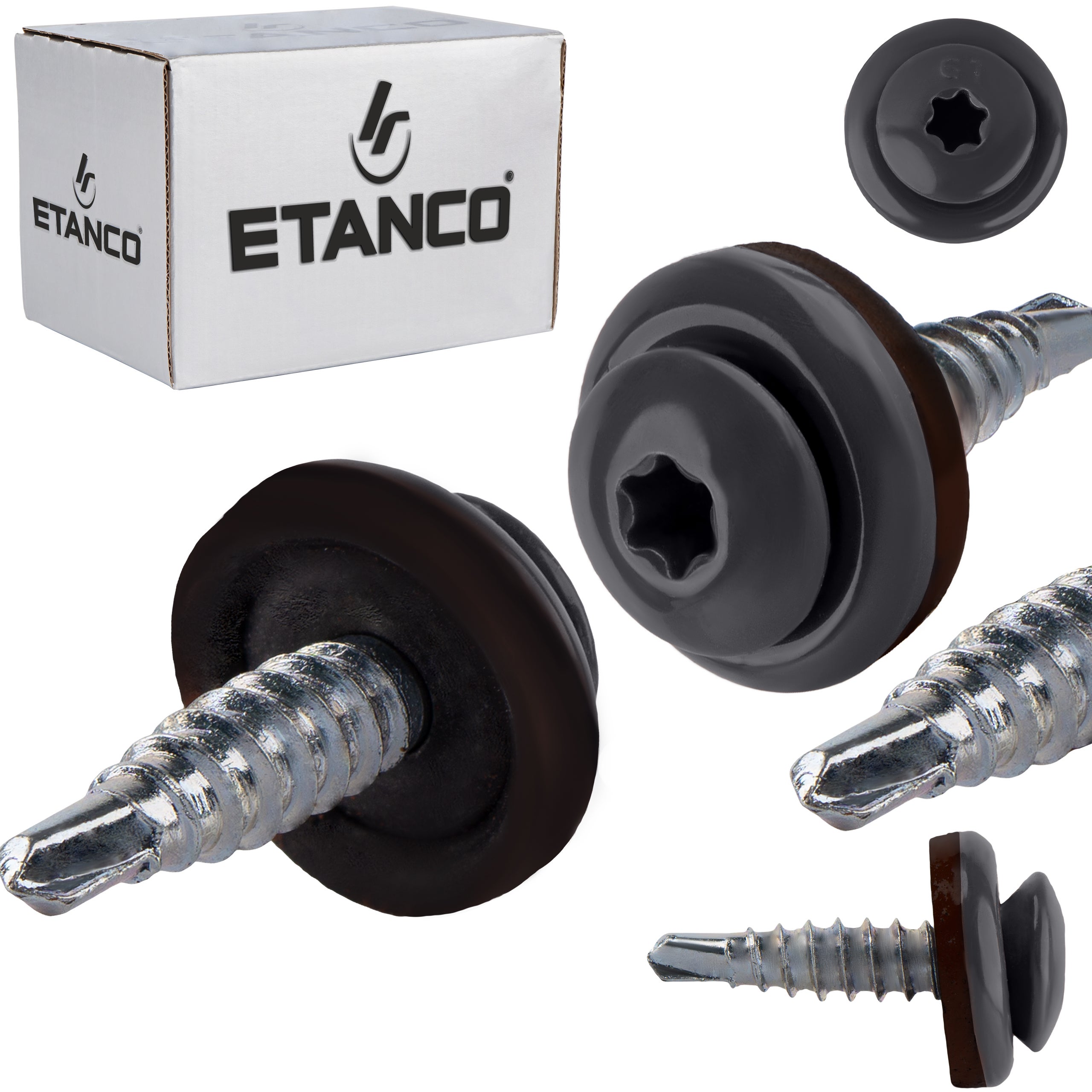 Wkręty farmerskie Etanco GTF02P Panhead Lakierowane RAL 7024 4,8x20 mm 250szt