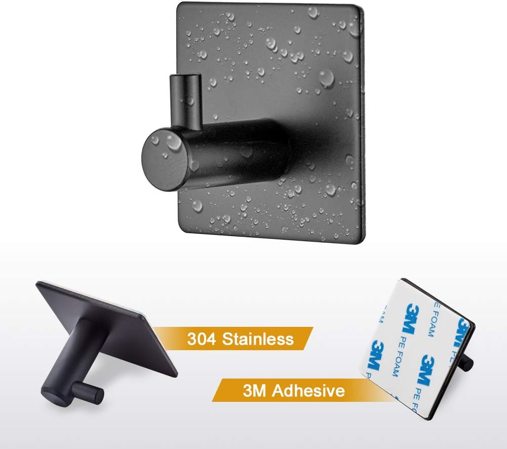 Pezzi Ganci Adesivi Murali per Bagno Gancio per Strofinaccio da Cucina Gancio per Quadri senza Forare Gancio Autoadesivo in Acciaio Inox Nero | Leroy Merlin