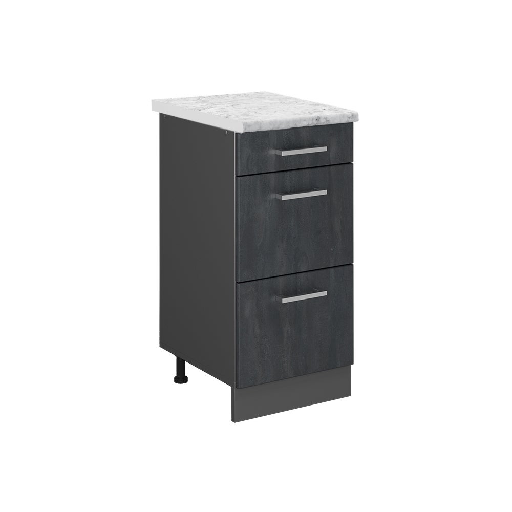 Vicco Szafka dolna do kuchni R-Line, Czarny beton, 40 cm BP Marmur