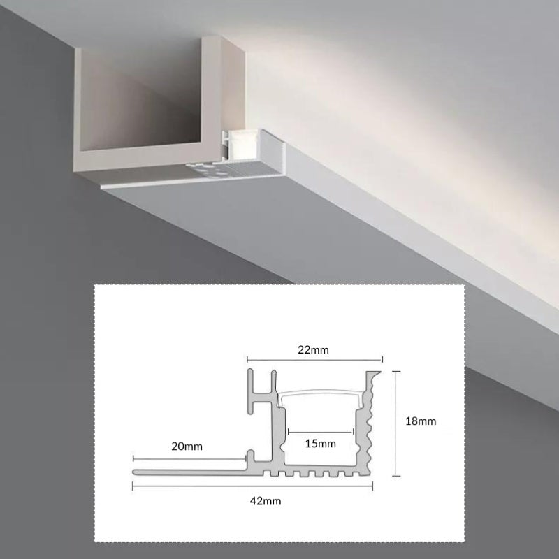 Profilo in alluminio bianco da 2 m per l'integrazione del controsoffitto Striscia LED - SILAMP - 2