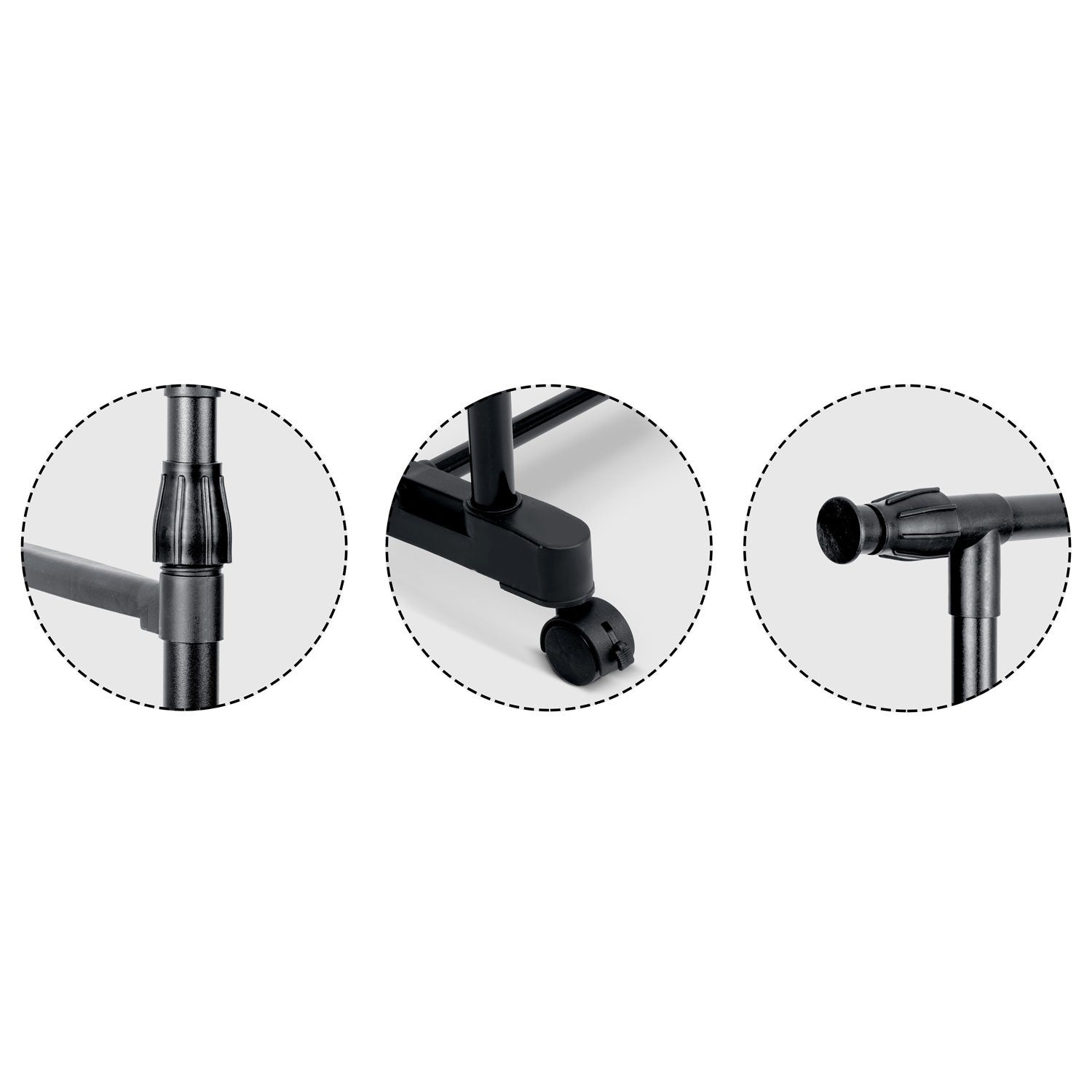 Cintre sur Pied Massido 686200 Noir avec Roues - 7
