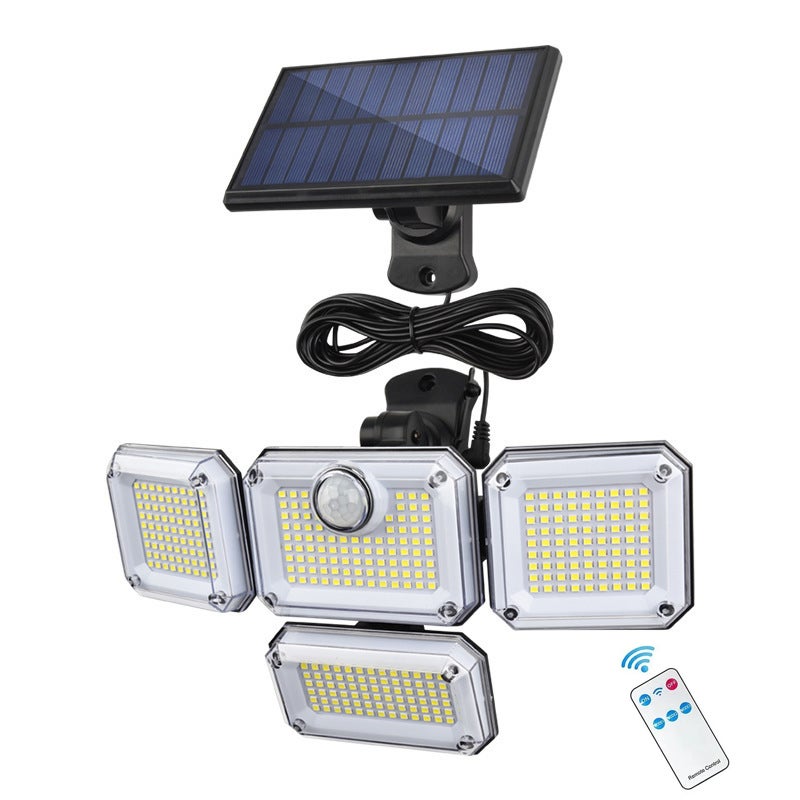 Zewnętrzne lampy solarne z czujnikiem ruchu 333 LED, zasilane energią słoneczną, wodoodporne IP65, 3 tryby oświetlenia