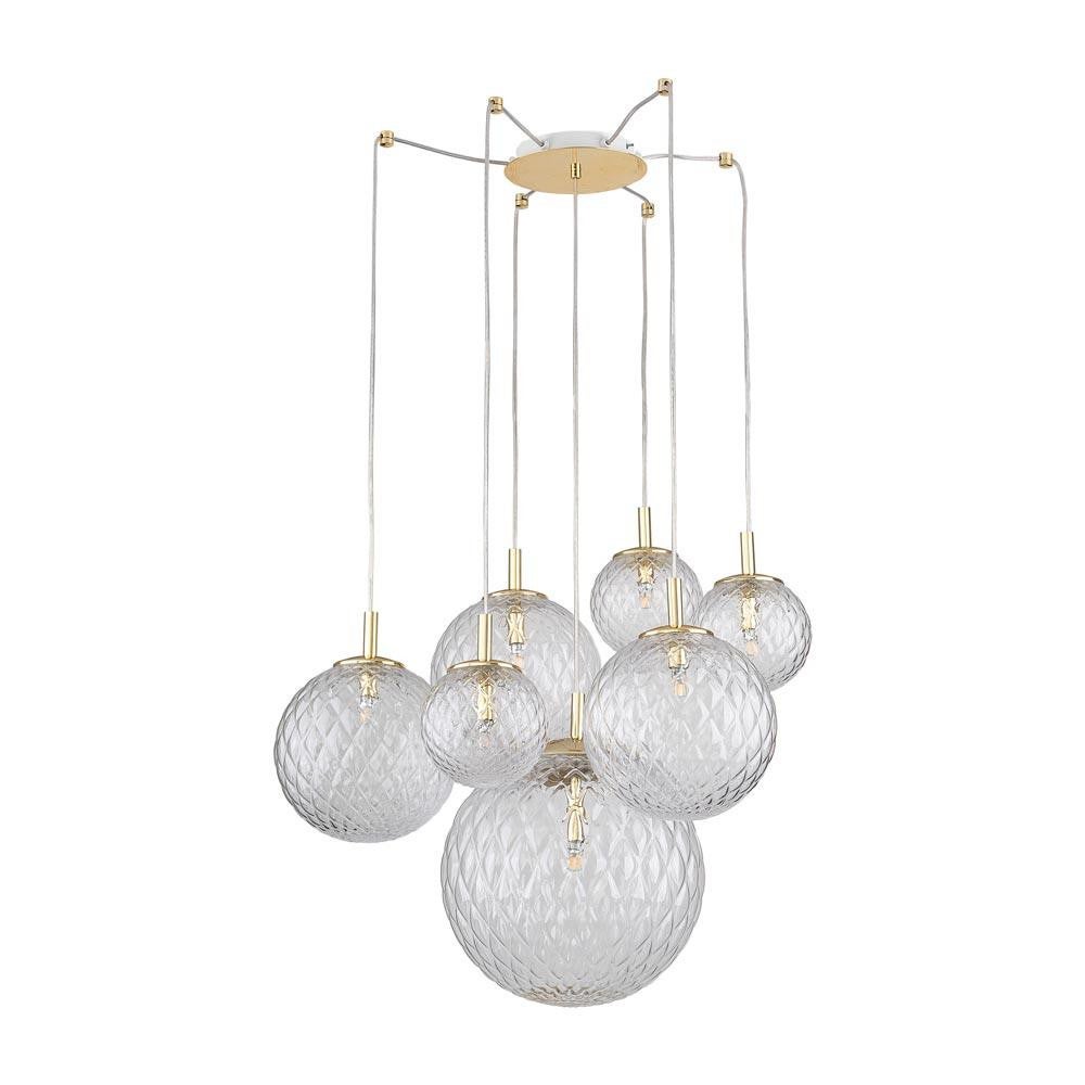 Lampa wisząca Cadix złoto-przezroczysta 7xG9x6W wym: 150 x 200 x 200 cm szkło TK Lighting