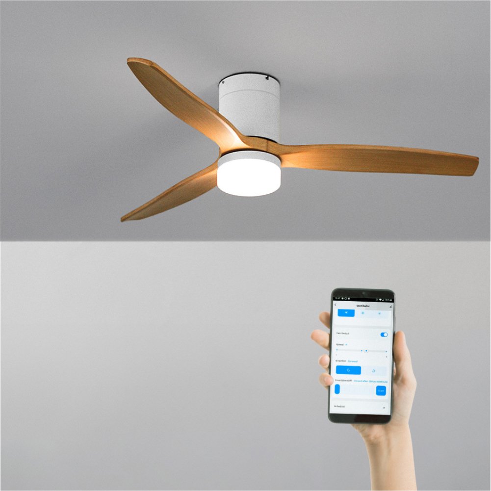 CREATE - WIND CALM M - Ventilateur de plafond silencieux 40W avec pales techniques en ABS Ø132cm avec eclaraige avec wifi - 2